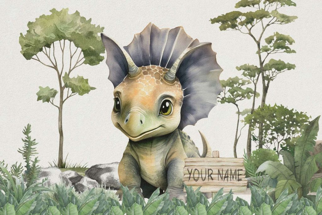 Baby triceratops i djungeln