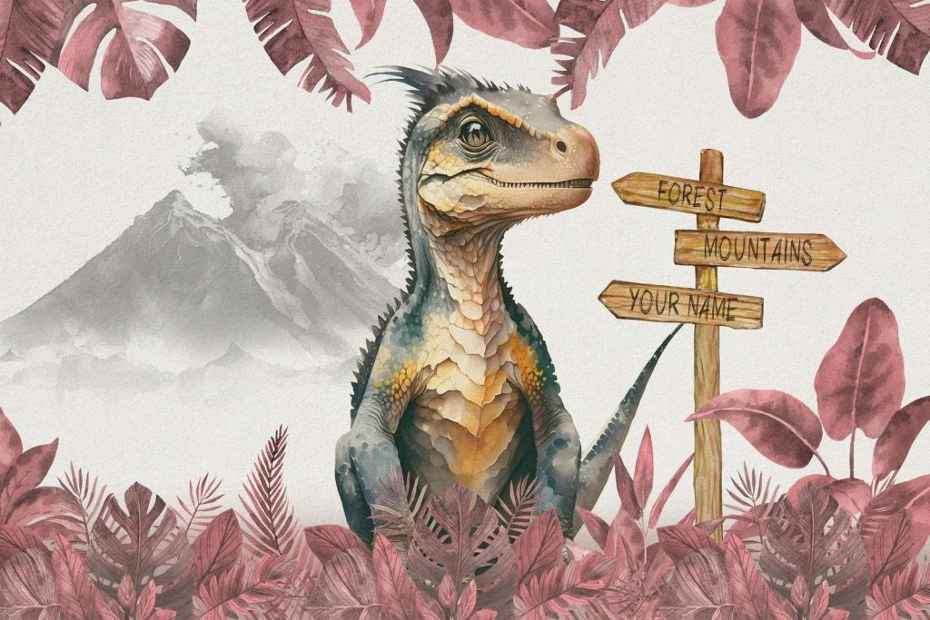 Baby velociraptor i den rosa djungeln